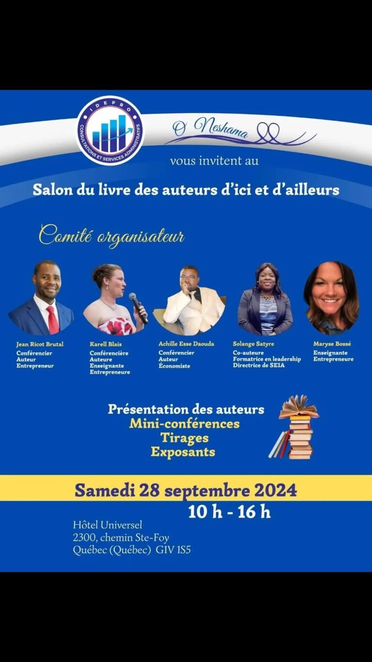 Salon du livre des Auteurs d’ici et d’ailleurs — 28 janvier 2024 à Québec: À la rencontre de Solange Satyre, auteure et promotrice
